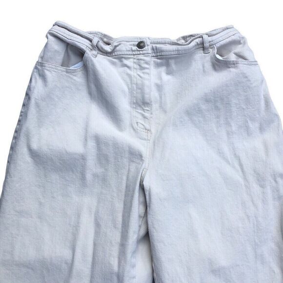 Denim & Co. Embroidered Straight Leg Women Pants Sz Large Denim Mom Jeans Tan - Picture 4 of 8